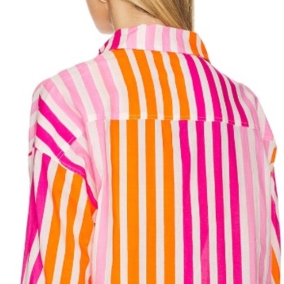NWOT Beach Riot Alexa Vibrant Striped Button-Up Top Size S M 46” - Picture 2 of 7